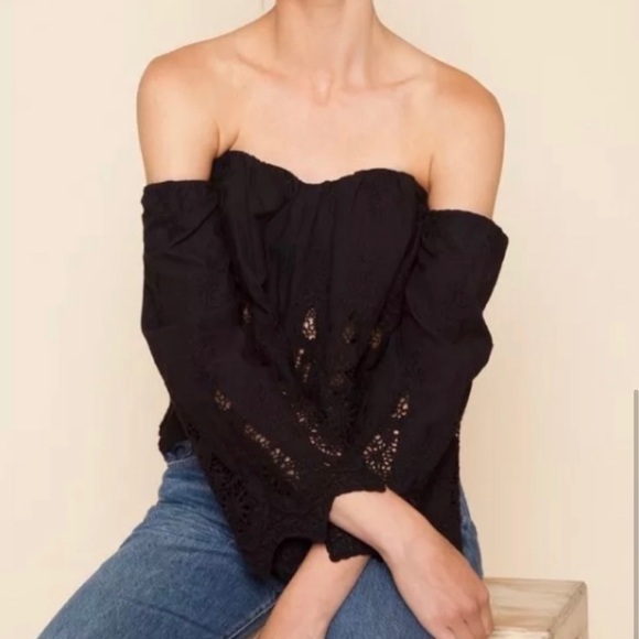 Stone Cold Fox Tops - Stone Cold Fox Black Lace/Crochet Holy Tube